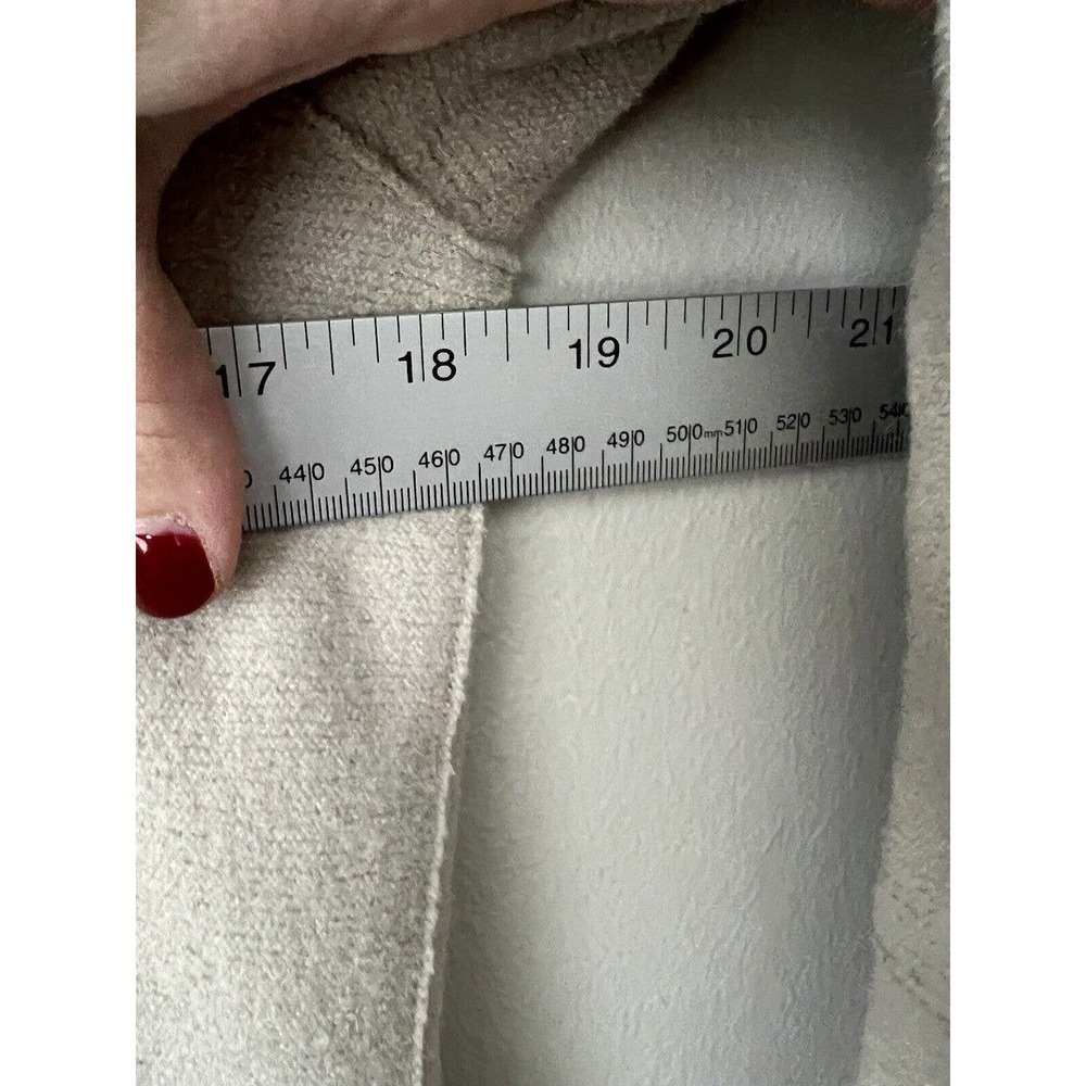 Beyond Threads Womens Alpaca Wool Blend Tan Jacket Ruffle Zip Size Small - Picture 3 of 12